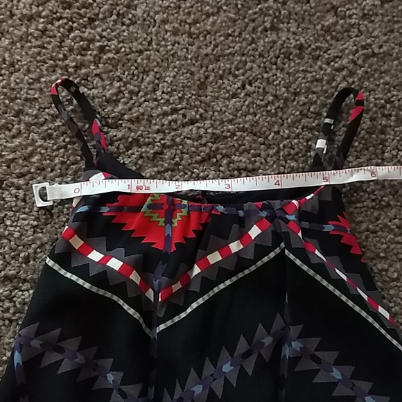 Moa Moa Women’s Dress XS Mini Geometric Cinched Waist Sleeveless High Collar Red - Picture 8 of 8